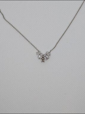 Nadri Sterling Silver CZ Mixed Stones Cluster Necklace